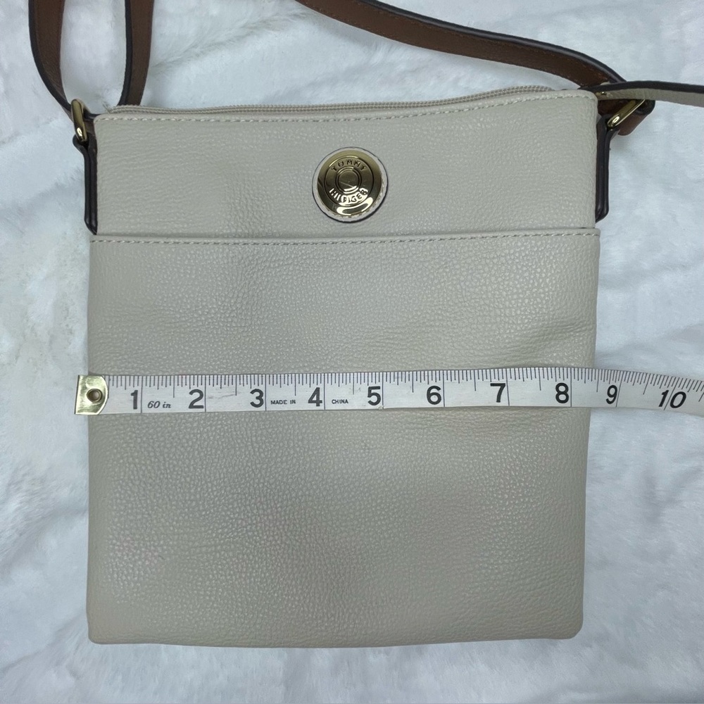 Tommy Hilfiger Purse Crossbody Bag Cream & Tan Pebbled Leather - Picture 6 of 7